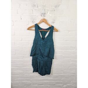 Comptoir Des Cotonniers Women's One Piece Romper Racerback Blue Size Medium